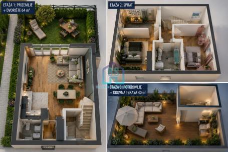 Kuća za cenu stana | 96 m² | Dvorište 64 m² | Krovna terasa 40 m² | Veternik