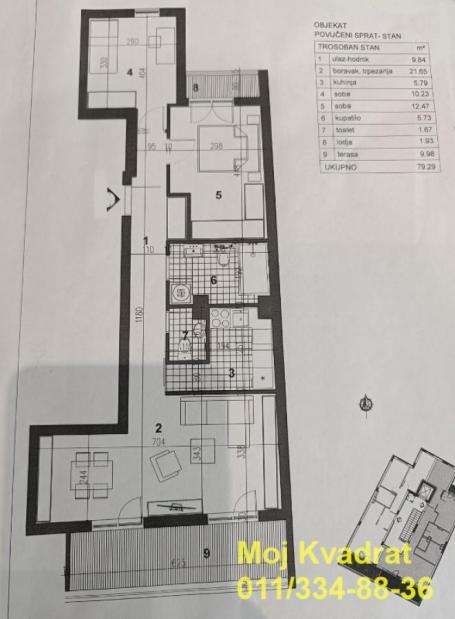 Zemun, Gornji grad - Cara Dušana, 79m2