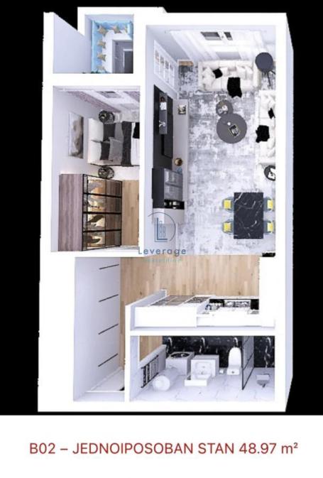 Novogradnja, Kotež 1, 48.97 m2, cena + pdv