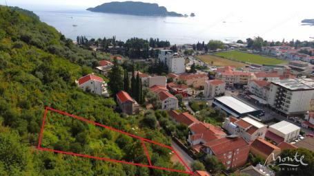 Građevinski plac sa panoramskim pogledom na more u Budvi, Podkošljun