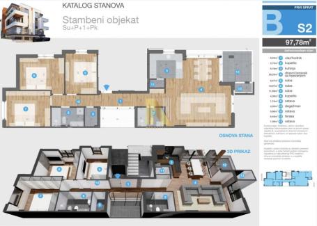 TATARSKO BRDO, NOVOGRADNJA, ČETVOROSOBAN STAN 93 m2