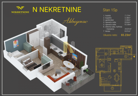 Trosoban stan u kompleksu - direktna prodaja (bez provizije)