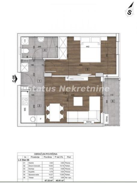 Severni Telep-Lep Dvosoban stan 46 m2 u Pogodnom kraju-povrat PDV-065/385 8880