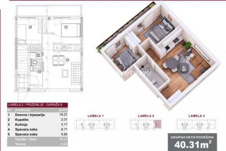 Veternik-Jednoiposoban stan 40 m2 u Prizemlju-065/385 8880