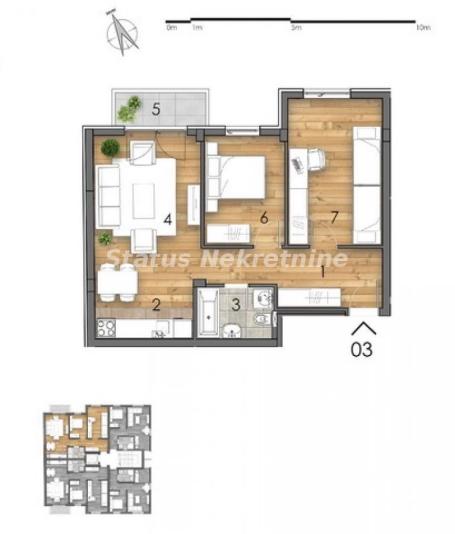 Detelinara-Trosoban stan 61 m2 u Izgradnji-povrat Pdv-065/385 8880