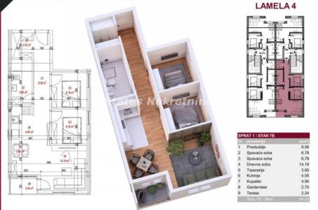 Petrovaradin-Trosoban stan 54 m2 u Izgradnji-povrat Pdv-065/385 8880