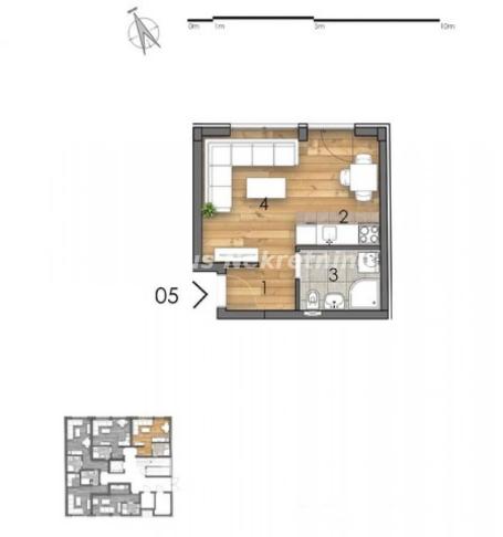 Detelinara-Izuzetan Jednosoban stan 25m2 u Izgradnji-povrat Pdv-065/385 8880