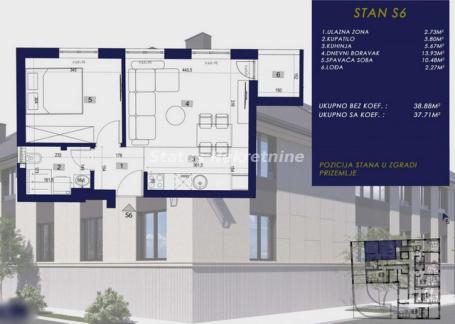Centar-Dvosoban stan 38 m2 u Izgradnji-povrat Pdv-065/385 8880