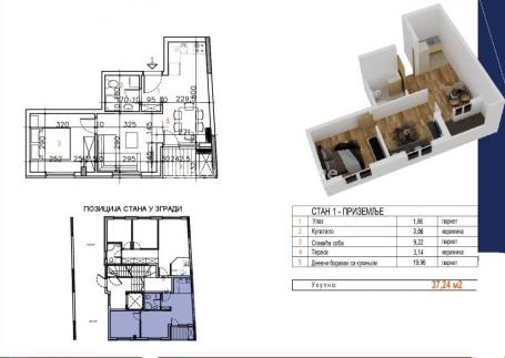 Salajka-Jednoiposoban stan 37 m2 na Top lokaciji-mogućnost povrata PDV-a-065/385 8880