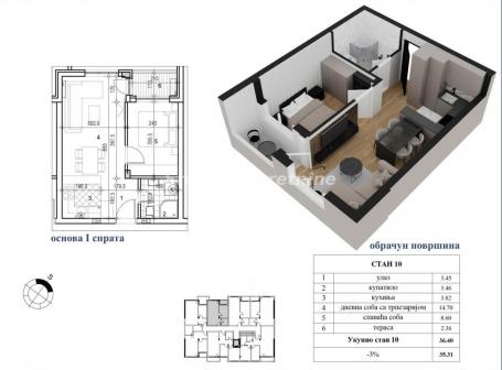 Adice-Jednoiposoban stan 37 m2 na Top lokaciji-mogućnost povrata PDV-a-065/385 8880