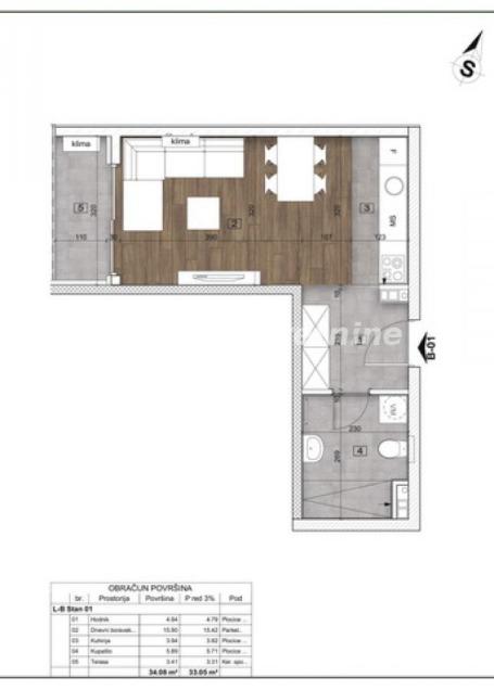 Severni Telep-Lepa Garsonjerta 33 m2 Sedmi Sprat na Top Lokaciji-povrat PDV-065/385 8880