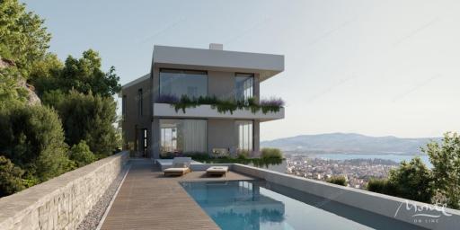 Ekskluzivna eko-vila s panoramskim pogledom na Bokokotorski zaljev u Tivtu