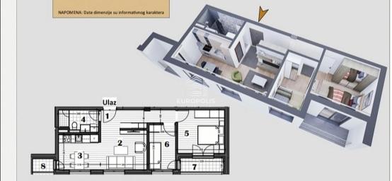 Novogradnja stan 2.5 u blizini Darvinove pošte ID#9763