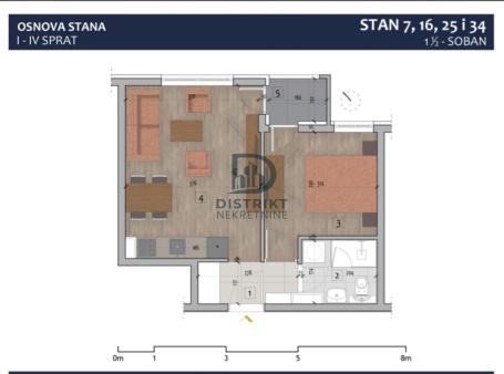 Jednoiposoban stan u centru grada