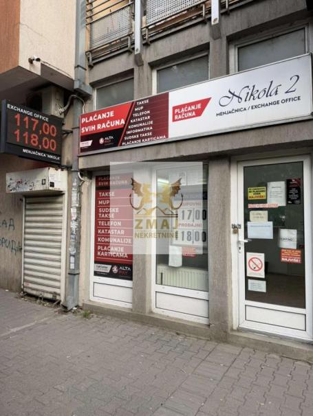 LOKAL POVRSINE 40m2, STAKLENI PROZORI, TRENUTNO OPREMLJEN ZA MENJACNICU