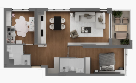 Trosoban stan 75,69 m² (plus garažno mesto), novogradnja, mogućnost na kredit