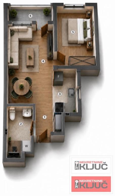 ADICE, 41m2, Dvosoban sa pdv, Parking mesto