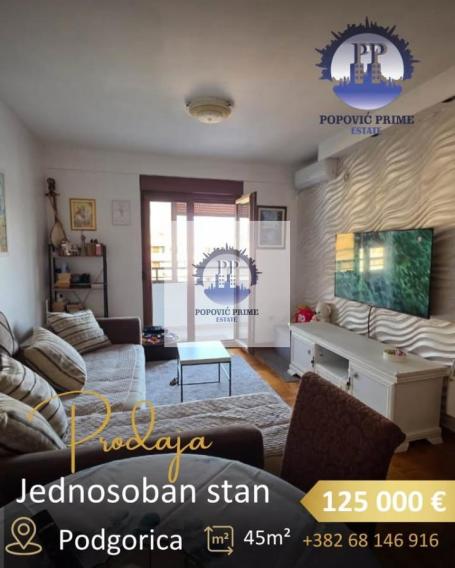 PRODAJE SE JEDNOSOBAN STAN | 45m² | 125.000€ – PODGORICA | STARI AERODROM