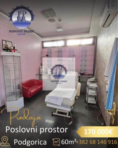 PRODAJE SE POSLOVNI PROSTOR | PEJTON – PODGORICA | 60 m² | 170.000 €