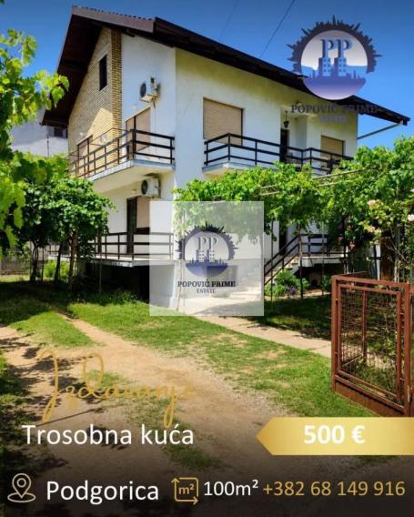 IZDAJE SE TROSOBAN STAN U KUĆI | 100m² | 500€ – DALMATINSKA ULICA, PODGORICA
