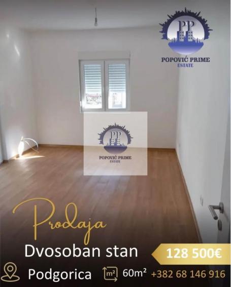 PRODAJE SE DVOSOBAN STAN | 60m2 | 128.500€ - ZABJELO, PODGORICA