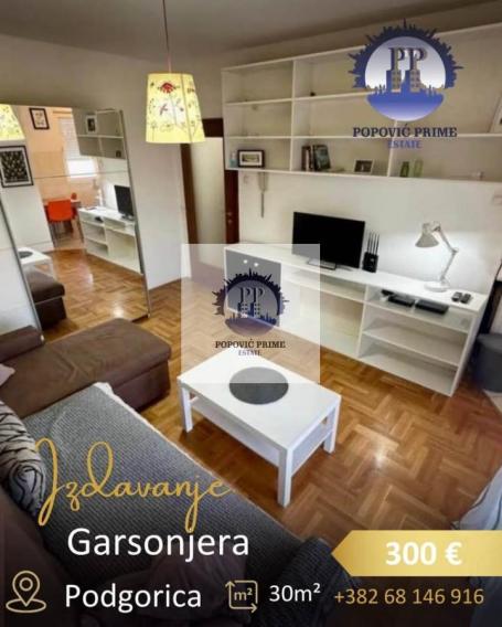 IZDAJE SE GARSONJERA | 30m² – ZABJELO, PODGORICA