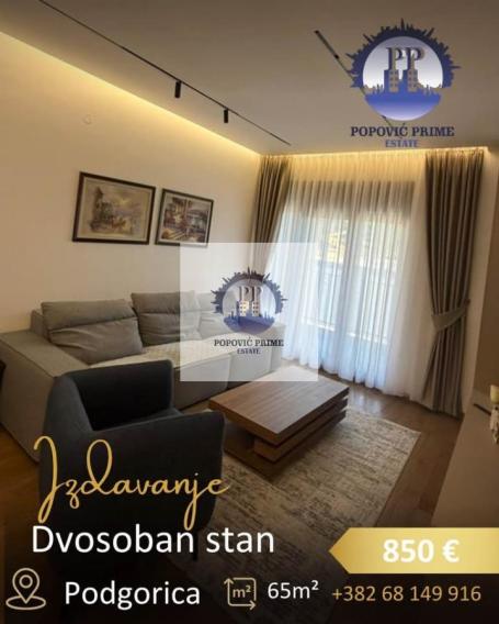IZDAJE SE DVOSOBAN STAN | 65m² | 850€ – M RESIDENCE, PODGORICA