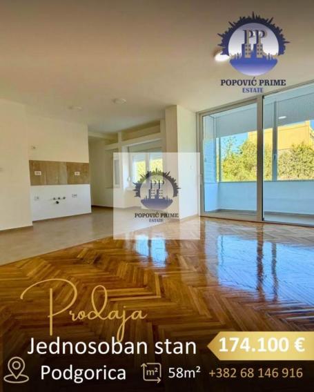 PRODAJE SE JEDNOSOBAN STAN | 58m² | 174.100€ – PREKO MORAČE, PODGORICA