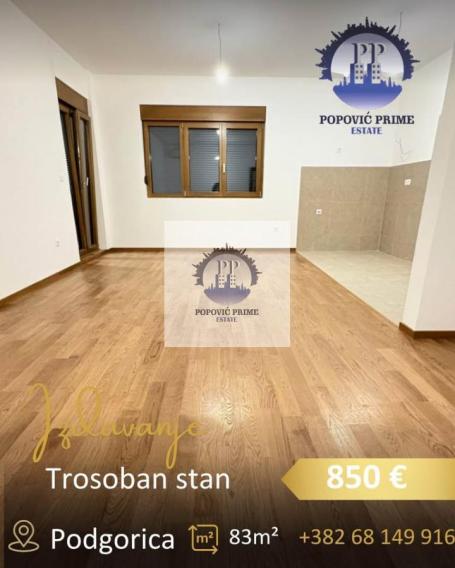 IZDAJE SE TROSOBAN STAN | 83m² | 850€ – ZAGORIČ, PODGORICA