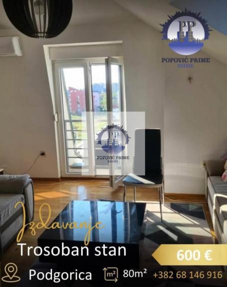 IZDAJE SE TROSOBAN DUPLEX STAN | 600€ – ZABJELO, PODGORICA
