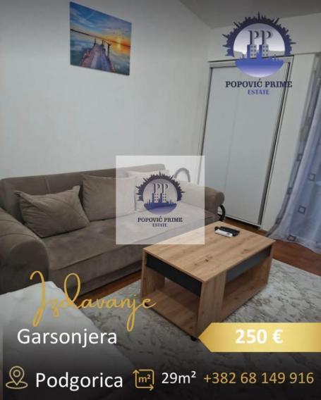 IZDAJE SE GARSONJERA | 29m² | 250€ – KRIVI MOST
