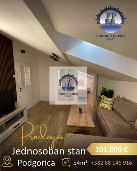 PRODAJE SE JEDNOSOBAN STAN | 54m² + OSTAVA 6m² | 101.000€ – STARI AERODROM, PODGORICA