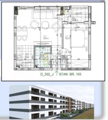 Prodaja- jednosoban stan u izgradnji, površine 47 m2, Zabjelo