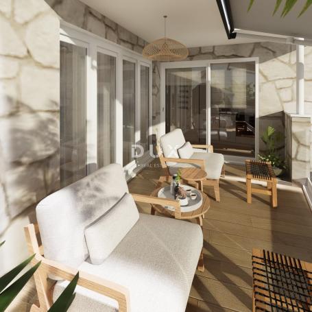 CRIKVENICA – Drei-Zimmer-Wohnung mit Garage, 130 m vom Meer entfernt