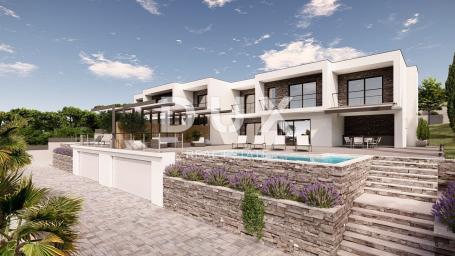 Crikvenica, Dvojna vila, 228 m2, novogradnja, panoramski pogled, garaža