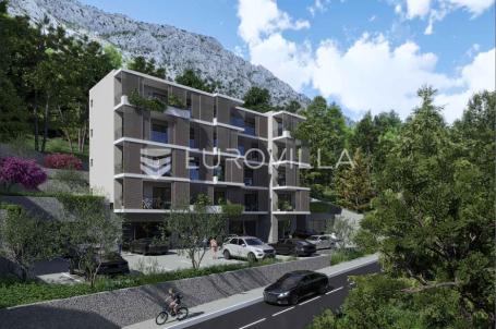 Omiš, dvosoban stan u novogradnji s garažnim i vanjskim parkirnim mjestom