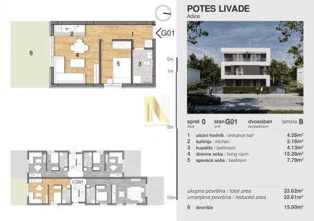 Adice - premium kvalitet gradnje - 1.5 stan/garaža - cena sa PDV-om