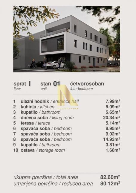 Četvorosoban stan, 81 m², Telep, Novi Sad, 1. sprat