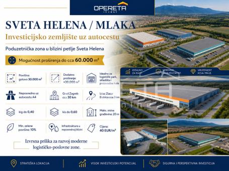 SVETA HELENA, INVESTICIJSKO ZEMLJIŠTE uz autocestu Sv. Helena - Zagreb