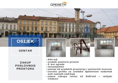 Najam, Ured, Osijek-Centar, Trg Ante Starčevića, 343m2