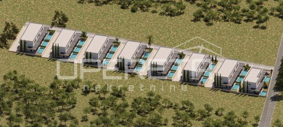 Moderna novogradnja – kuća u nizu s privatnim bazenom, 500 m od mora, Mandre, Pa